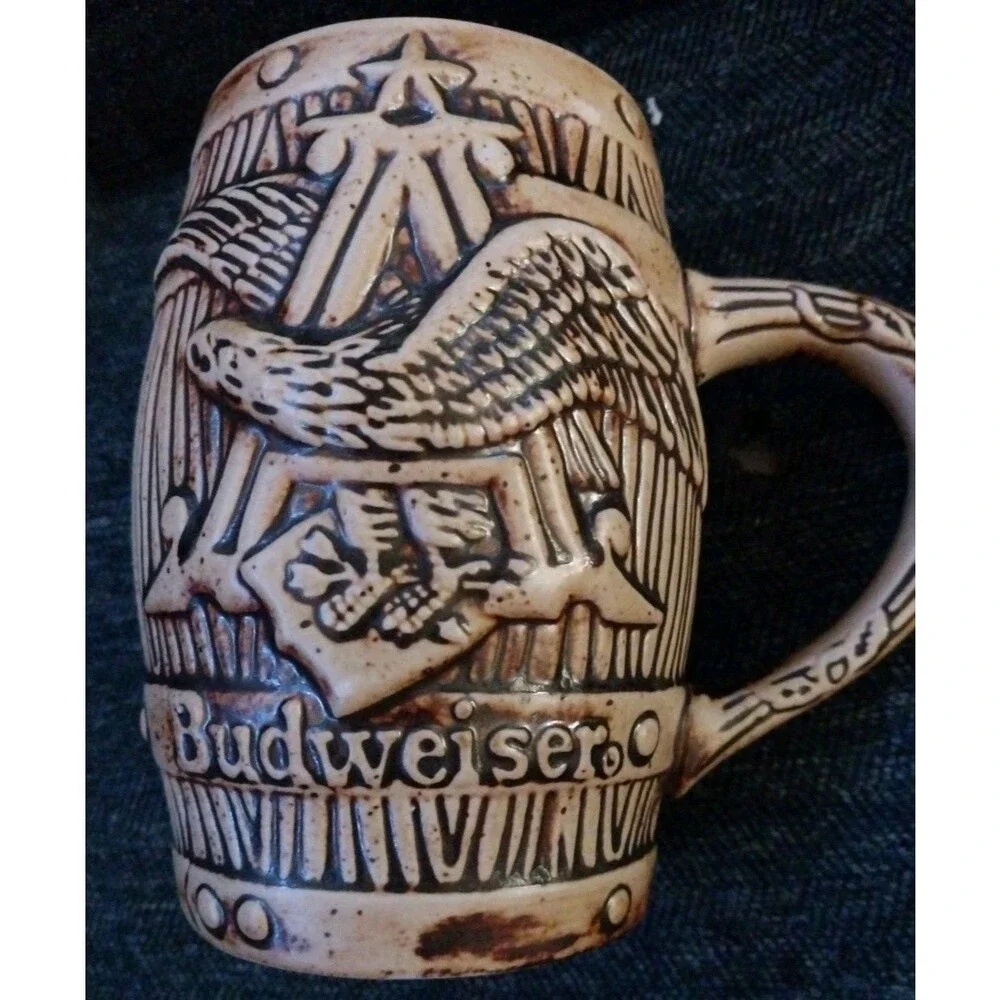 Vintage Anheuser Busch Budweiser Beer Stein Relief Eagle St Louis MO Ceramarte